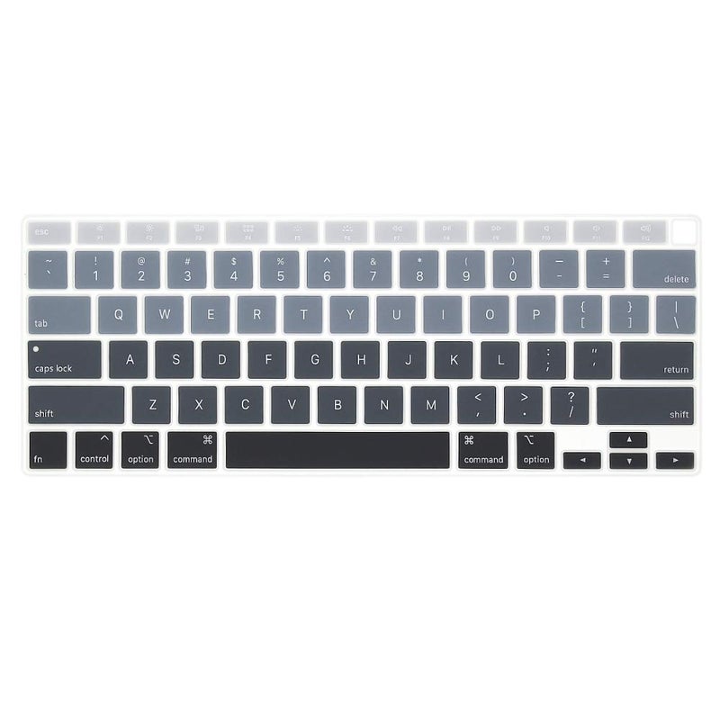 ProElife Ultra Thin Silicone Keyboard Cover Skin for 2021 2020 MacBook Air 13 Inch with Touch ID (MODLE A2179 and A2337 Apple M1 Chip, U.S Layout) Keyboard Accessories Protector (Ombre Gray) - Image 1